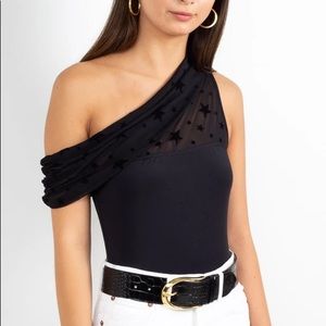 NEW Dream Bandits Star Mesh Off the Shoulder Bodysuit Black Size Small S